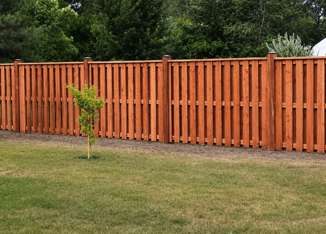 Double-sided wood privacy fence