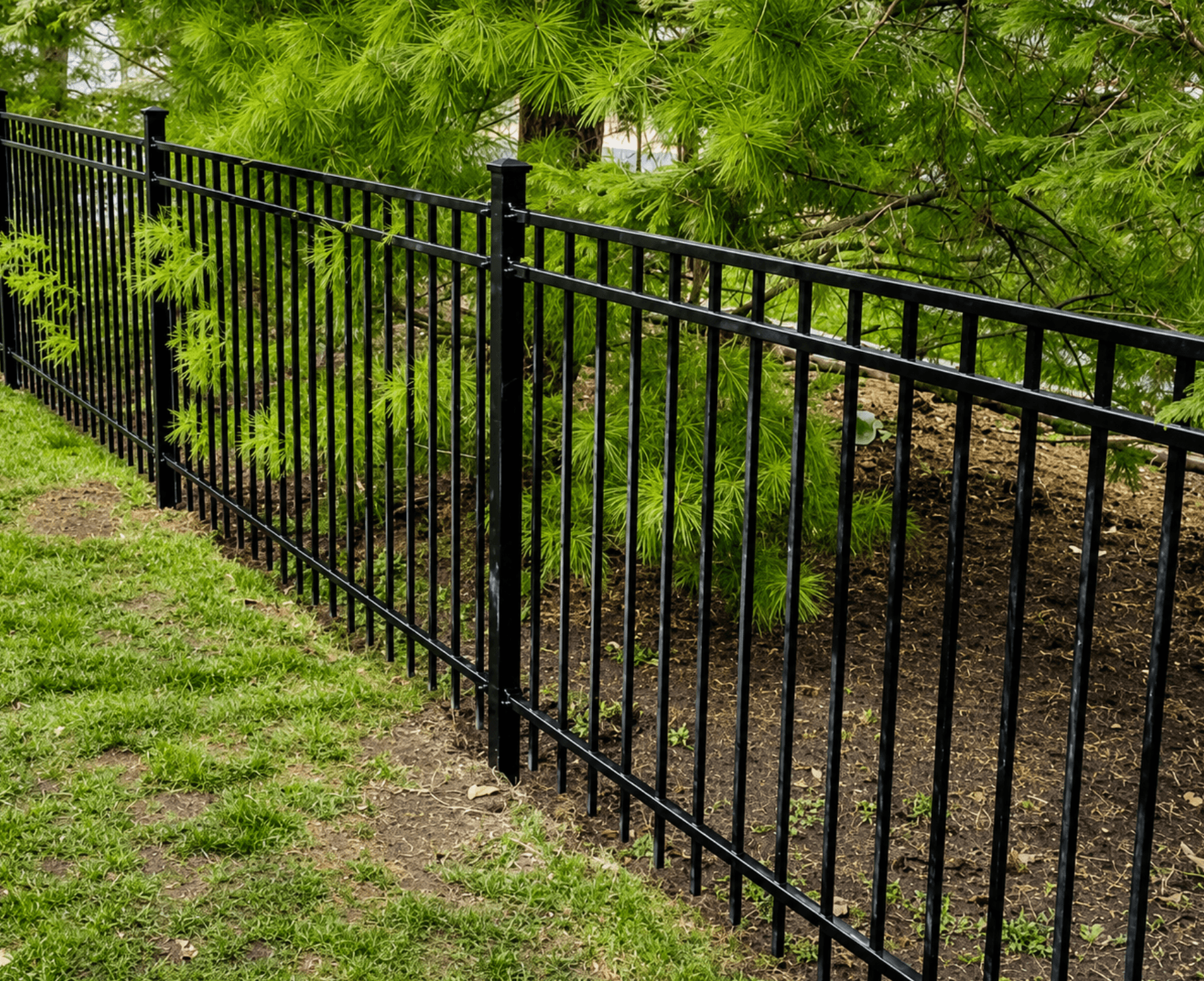 Wrought iron fence built by VanDuzen Fence